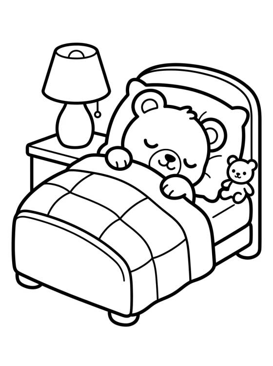 Desenho de Habitación Acogedora de la Osita para colorir e imprimir grátis