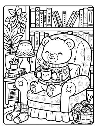 Desenho de Osito Acogedor en el Sillón para colorir e imprimir grátis