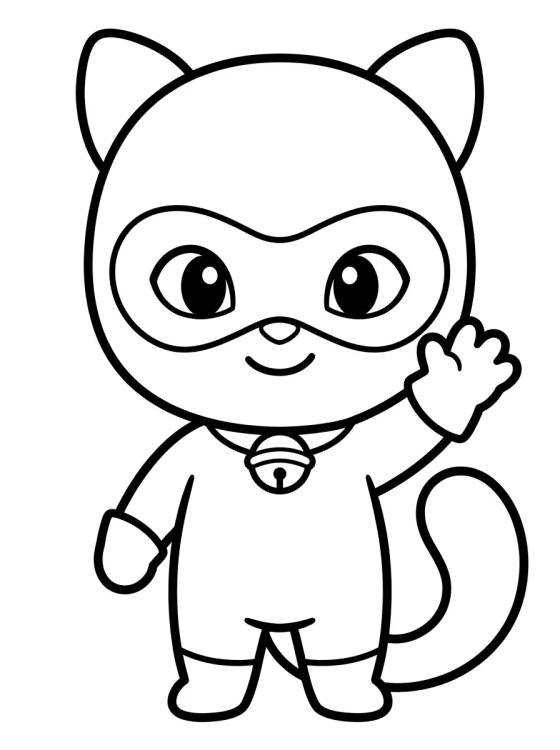 Desenho de Cat Noir Chibi Saludando para colorir e imprimir grátis