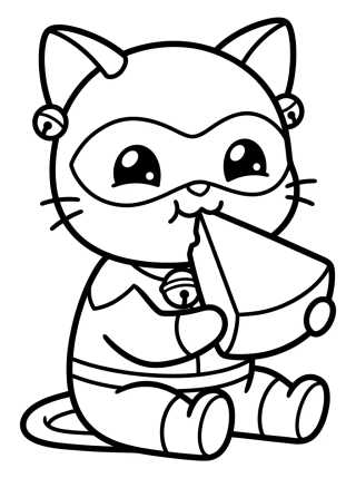 Desenho de Cat Noir Comiendo Camembert para colorir e imprimir grátis