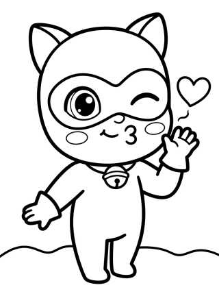 Desenho de Cat Noir Mandando un Beso para colorir e imprimir grátis