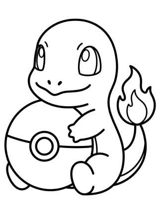 Desenho de Charmander Abrazando una Pokebola para colorir e imprimir grátis