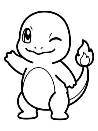 Desenho de Charmander Saludando Alegremente para colorir e imprimir grátis