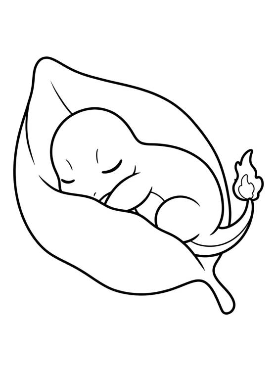 Desenho de Charmander Bebé Durmiendo para colorir e imprimir grátis