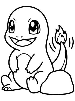 Desenho de Charmander Tierno Moviendo la Cola para colorir e imprimir grátis