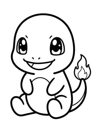 Desenho de Charmander Tierno Sonriendo para colorir e imprimir grátis