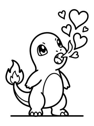 Desenho de Charmander Soltando Pequeñas Llamas para colorir e imprimir grátis