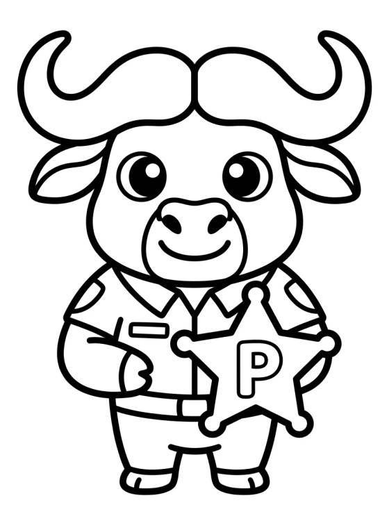 Desenho de Jefe Bogo con Placa de Policía para colorir e imprimir grátis