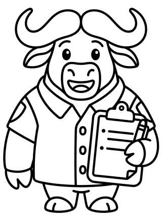 Desenho de Jefe Bogo con Tabla de Policía para colorir e imprimir grátis