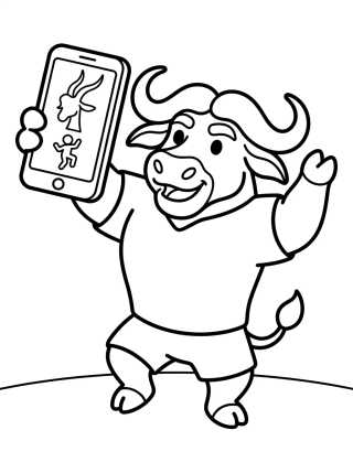 Desenho de Jefe Bogo Bailando con Smartphone para colorir e imprimir grátis