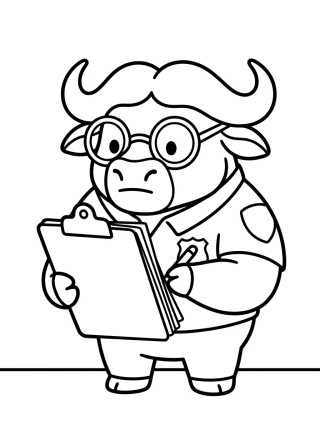 Desenho de Jefe Bogo Leyendo Informe para colorir e imprimir grátis