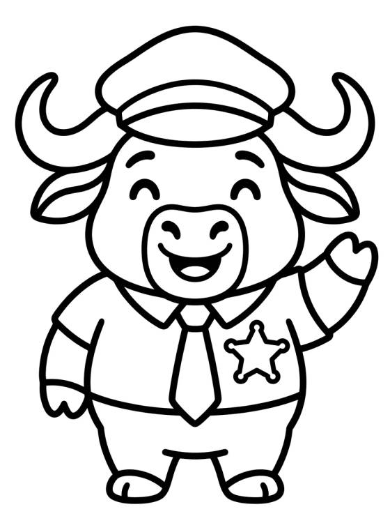 Desenho de Jefe Bogo Policía Tierno para colorir e imprimir grátis