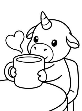 Desenho de Jefe Bogo Tomando Café para colorir e imprimir grátis