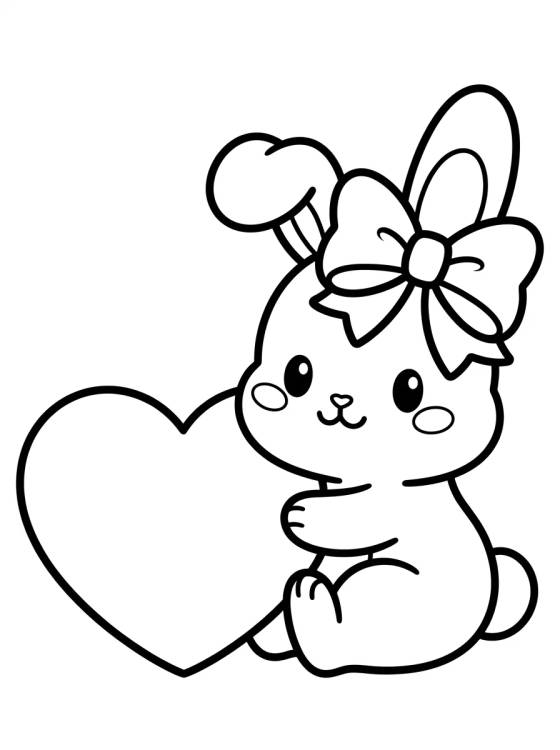 Desenho de Conejito Bebé con Lazo para colorir e imprimir grátis