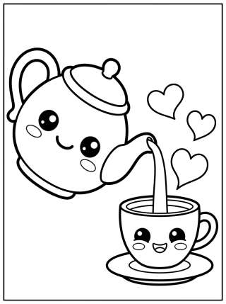 Coleção de desenhos para colorir: Cocina Tierna Kawaii