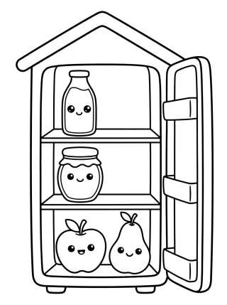 Desenho de Nevera Dulce Llena de Caritas para colorir e imprimir grátis