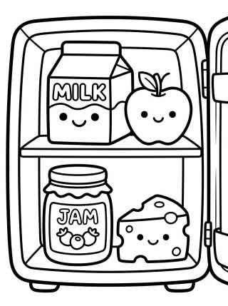 Desenho de Refrigerador Lleno de Ternura para colorir e imprimir grátis