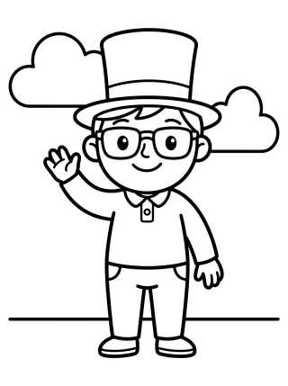 Desenho de Dan Saludando Alegremente para colorir e imprimir grátis
