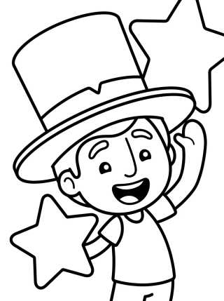 Desenho de Dan Jugando con la Chistera para colorir e imprimir grátis