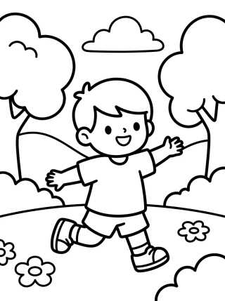 Desenho de Dan Jugando en el Parque para colorir e imprimir grátis