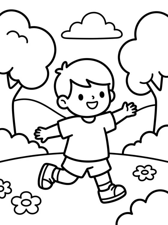 Desenho de Dan Jugando en el Parque para colorir e imprimir grátis