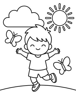 Desenho de Dan Jugando en el Parque para colorir e imprimir grátis