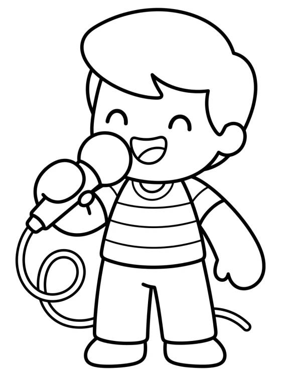Desenho de Dan Cantando con Micrófono para colorir e imprimir grátis
