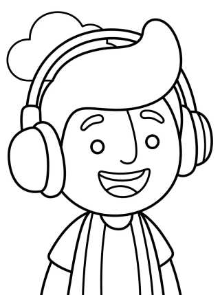 Desenho de Dan con sus Auriculares para colorir e imprimir grátis