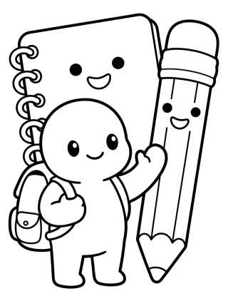 Desenho de Dan con Mochila en la Escuela para colorir e imprimir grátis