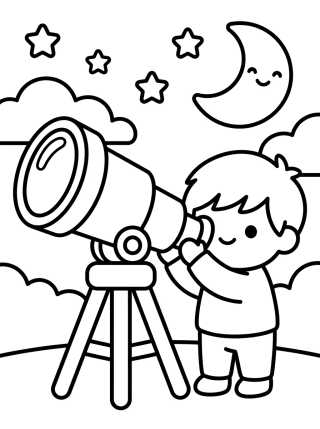 Desenho de Dan y el Telescopio de las Estrellas para colorir e imprimir grátis
