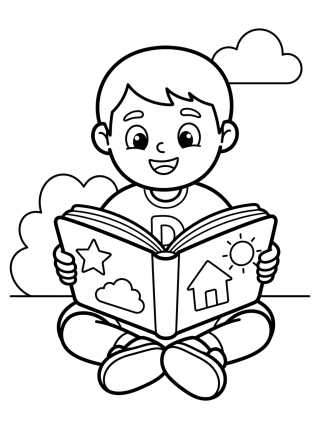 Desenho de Dan Leyendo un Libro para colorir e imprimir grátis