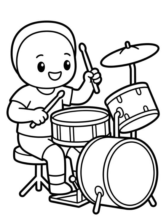 Desenho de Dan Tocando la Batería para colorir e imprimir grátis