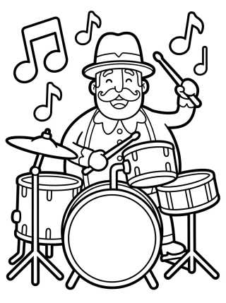 Desenho de Dan Tocando la Batería para colorir e imprimir grátis