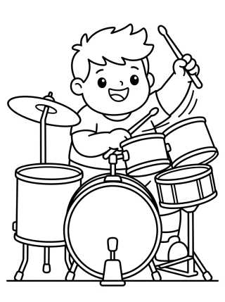 Desenho de Dan Tocando la Batería para colorir e imprimir grátis
