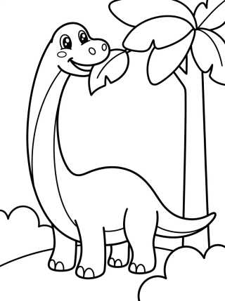 Desenho de Braquiosaurio Amigable para colorir e imprimir grátis