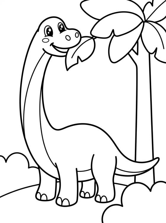 Desenho de Braquiosaurio Amigable para colorir e imprimir grátis
