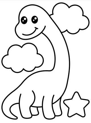 Desenho de Braquiosaurio Amigo para colorir e imprimir grátis