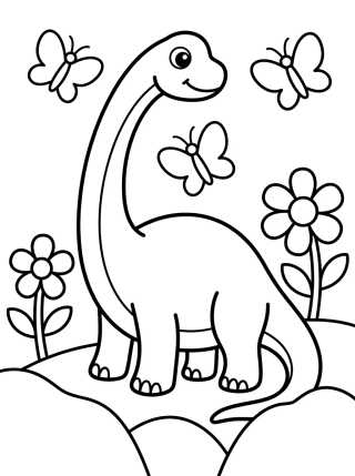 Desenho de Braquiosaurio de Cuello Largo para colorir e imprimir grátis