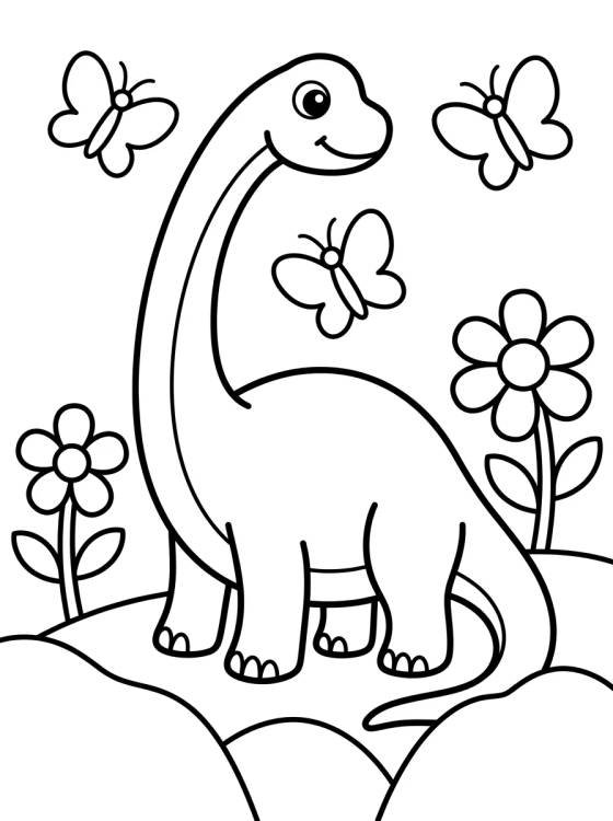 Desenho de Braquiosaurio de Cuello Largo para colorir e imprimir grátis