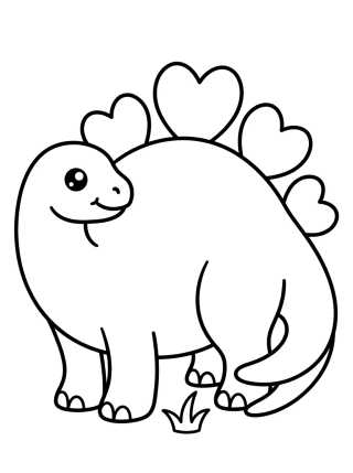 Desenho de Estegosaurio Divertido para colorir e imprimir grátis