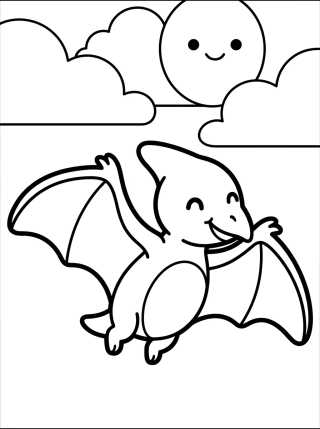 Desenho de Pterodáctilo Bebé para colorir e imprimir grátis
