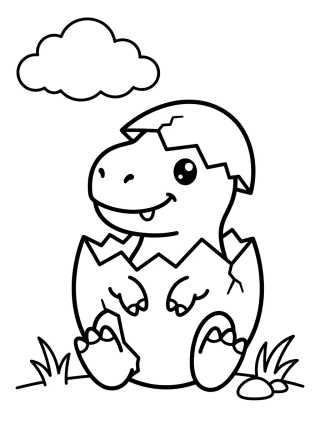 Desenho de T-Rex Tierno en el Huevo para colorir e imprimir grátis