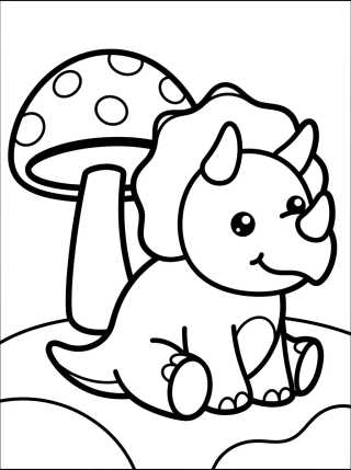 Desenho de Triceratops Jugando para colorir e imprimir grátis