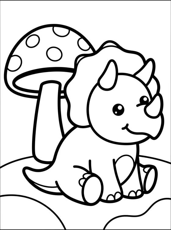Desenho de Triceratops Jugando para colorir e imprimir grátis