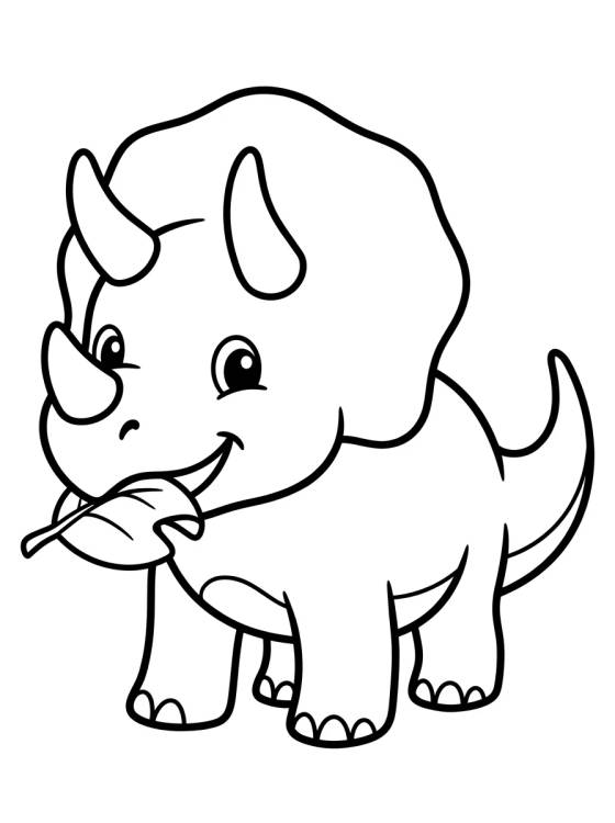 Desenho de Triceratops Sonriente para colorir e imprimir grátis