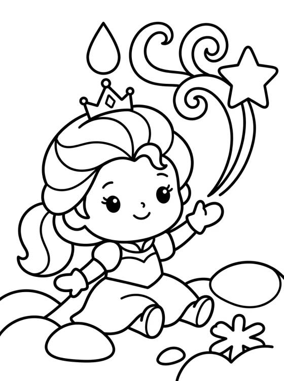 Desenho de Elsa Reina del Hielo Bebé para colorir e imprimir grátis