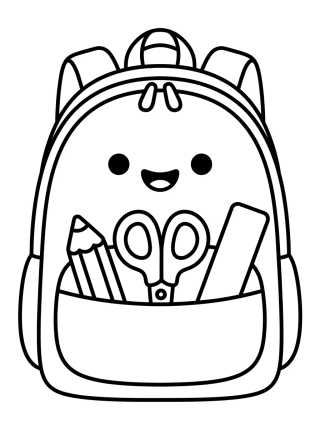 Desenho de Mochila Escolar Tierna para colorir e imprimir grátis