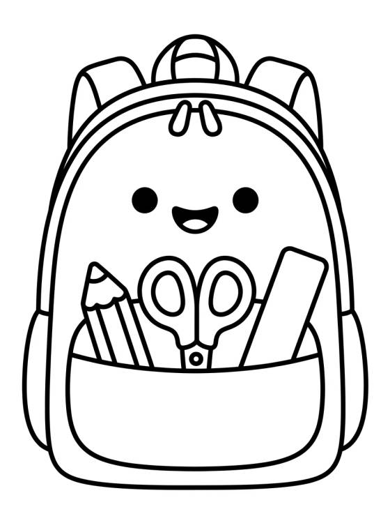 Desenho de Mochila Escolar Tierna para colorir e imprimir grátis