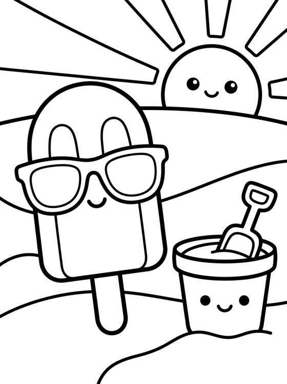 Desenho de Día de Sol en Verano para colorir e imprimir grátis