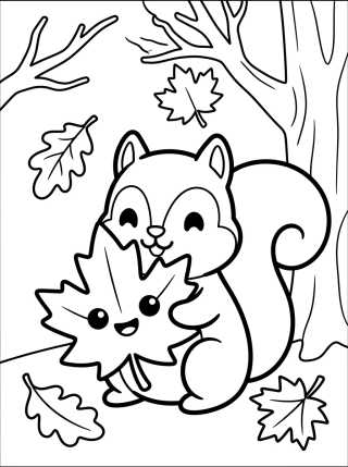 Desenho de Hojas de Otoño para colorir e imprimir grátis